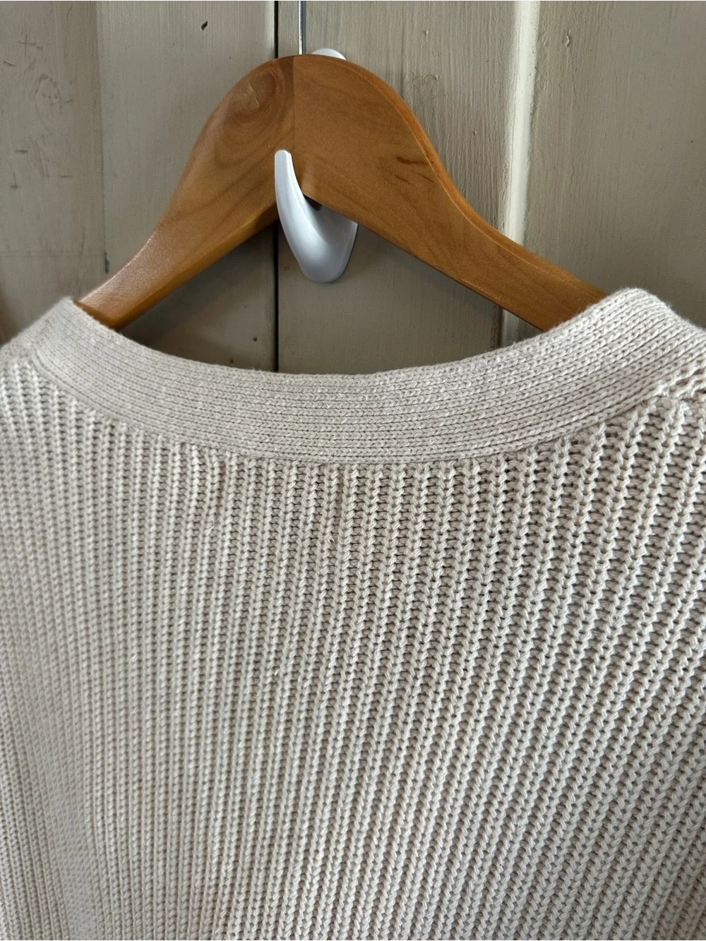 Old Navy Cream 100% Cotton Knit Cardigan Sweater Womens Small Button Front - Picture 6 of 7